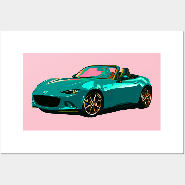 Miata MX5 IV CYAN Wall Art by CharlieCreator